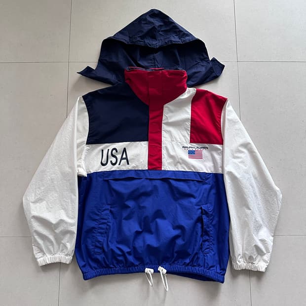 90s 폴로스포츠 MADE IN USA 성조기 아노락 M