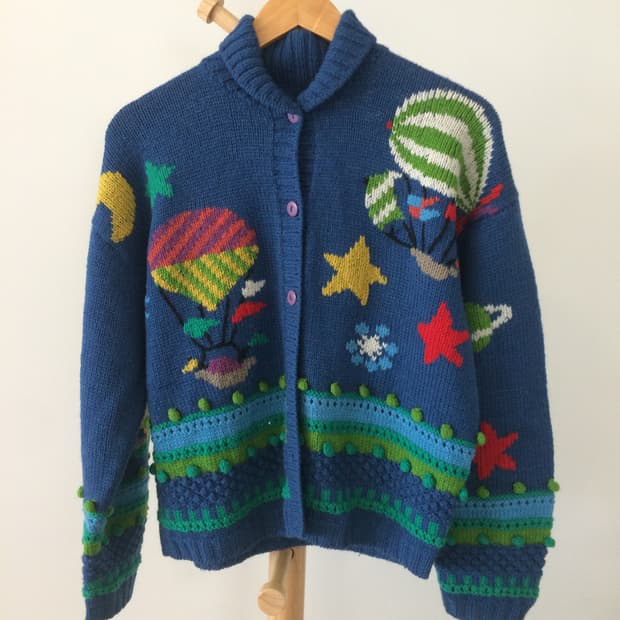 유니크 블루 가디건