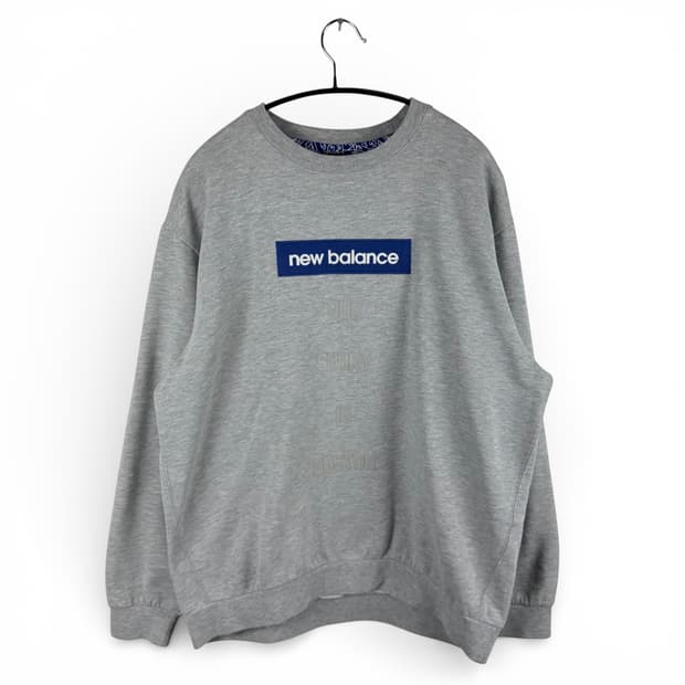 (L) 뉴발란스 박스로고 맨투맨 그레이