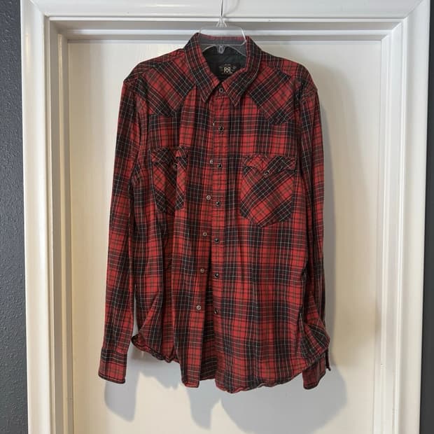 RRL 더블알엘 플래드 트윌 웨스턴 셔츠