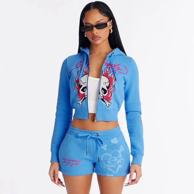 에드하디 후드집업 반바지 셋업