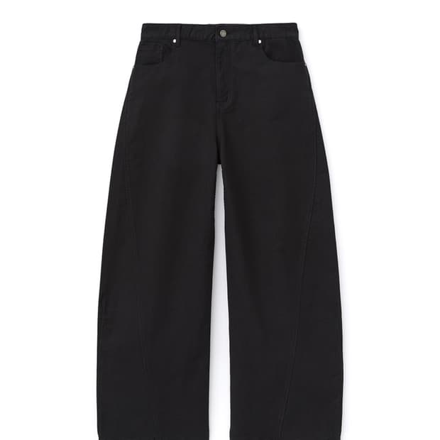 DNSR 트윌 커브드 치노 팬츠 블랙 L