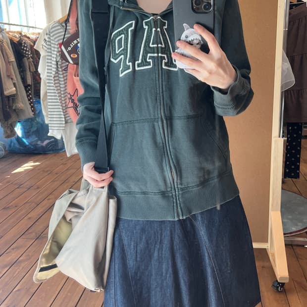 갭 카키 후드집업 