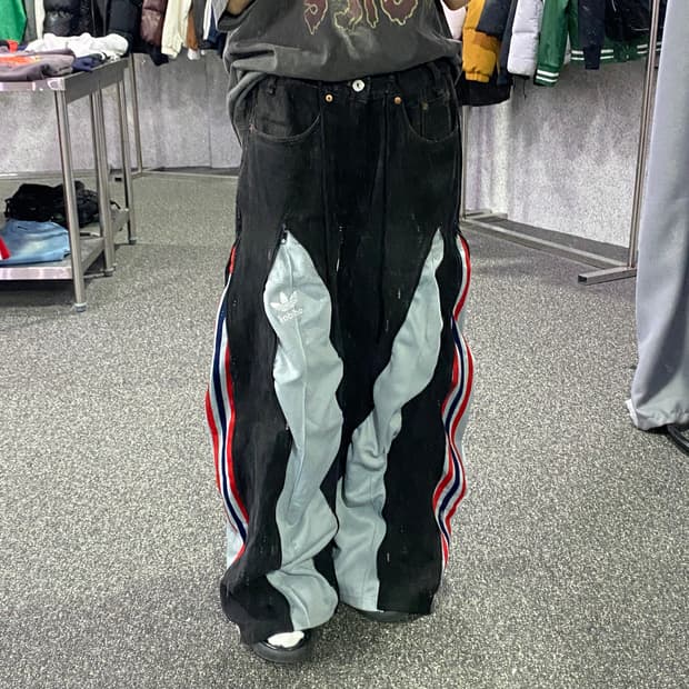 아디다스 커스텀 데님 믹스업 팬츠 B2993