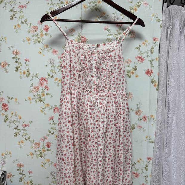 플라워 슬리브릿 원피스