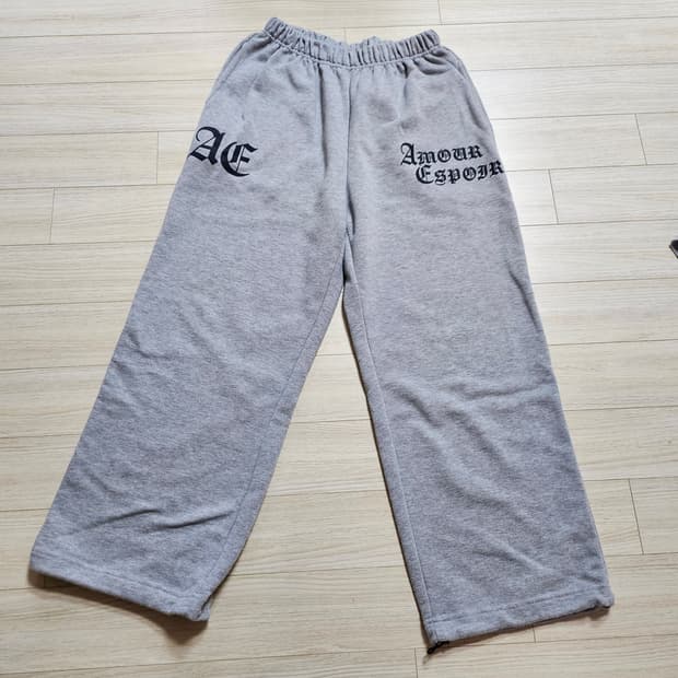 그레이 와이드팬츠 츄리닝바지