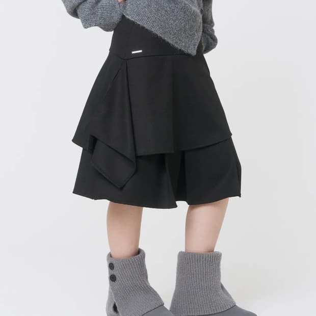 미세키서울 Sei layered midi Skirt BLACK 1
