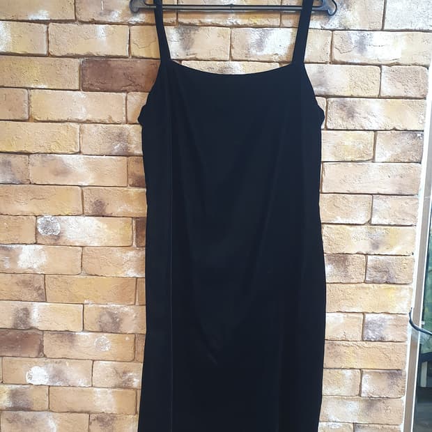 icb 벨벳 블랙 끈 원피스