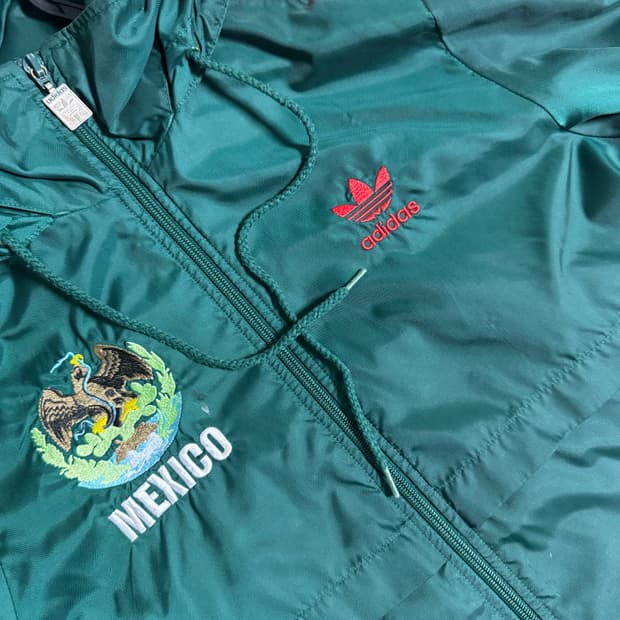 아디다스 멕시코 국대 하이넥 후드 윈드브레이커 바람막이 