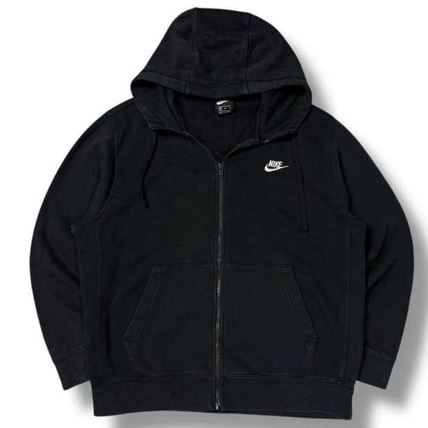 나이키 블랙 기모 후드집업 xl