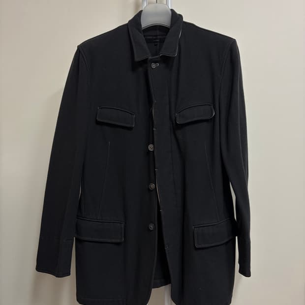 꼼데가르송 옴므 블랙 싱글 코트