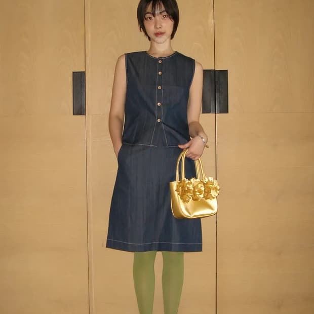 마조네 데님 스커트, 슬리브리스 셋업