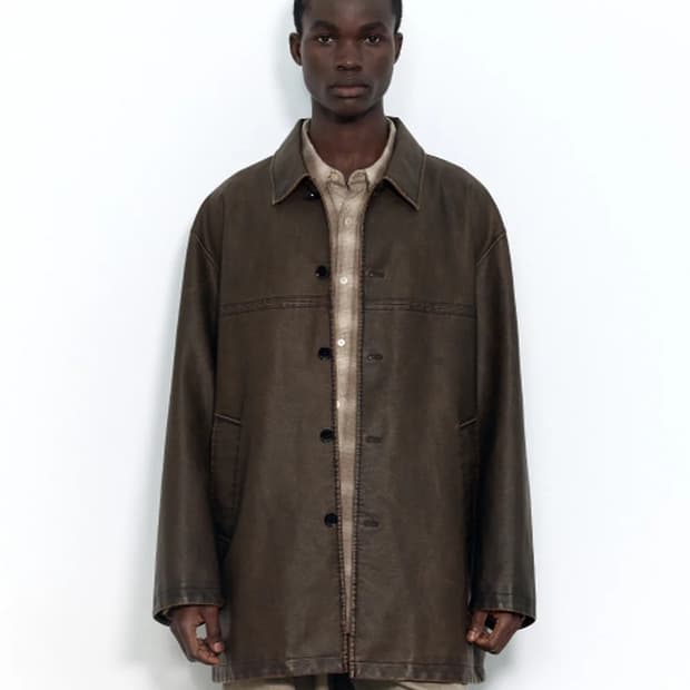 인사일런스 비건 레더 카코트