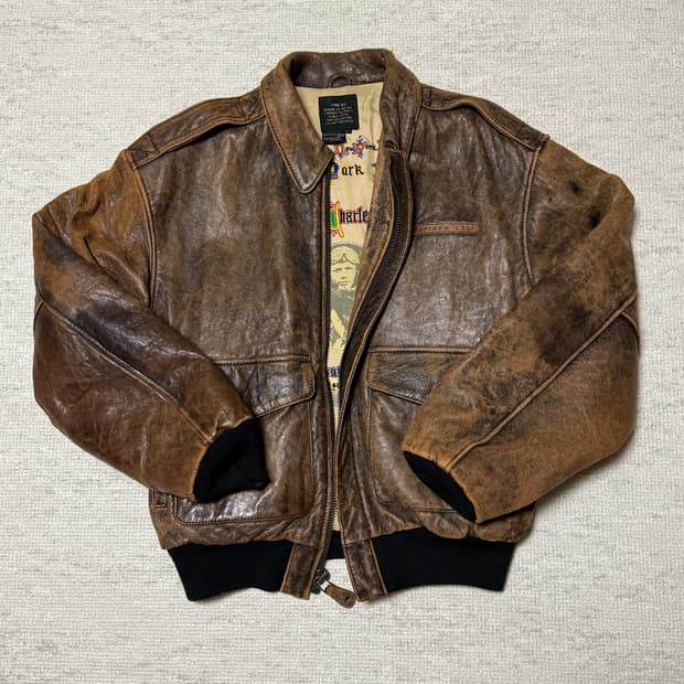 Avirex type a-2 leather jacket