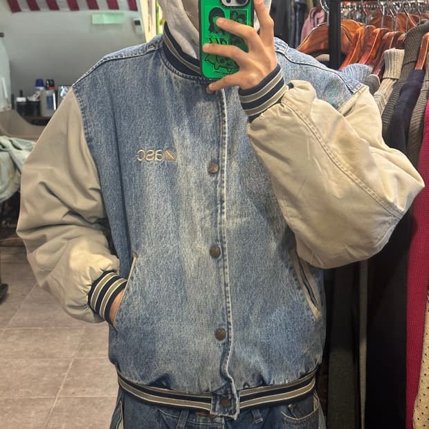 [NO.9] 빈티지 바시티 청/베이지