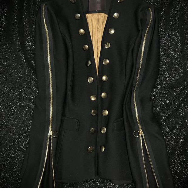 *Rare design* 2000s VTG 블랙 나폴레옹 버튼 자켓