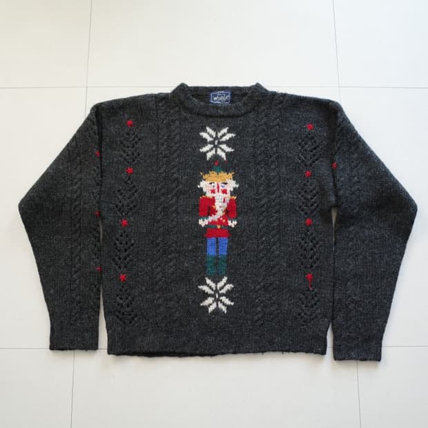 90s 울리치 빈티지 병정 자수 패턴 니트 (Woman) XL