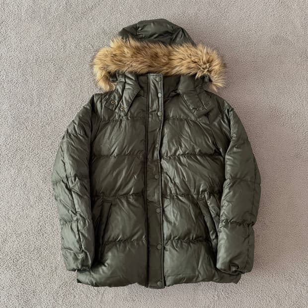 Vintage khaki fur jacket