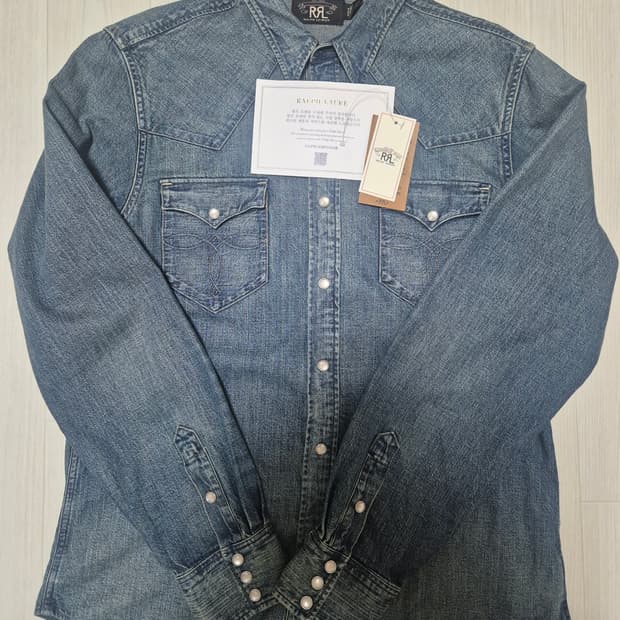 더블알엘 RRL 슬림핏 데님 웨스턴 셔츠 L