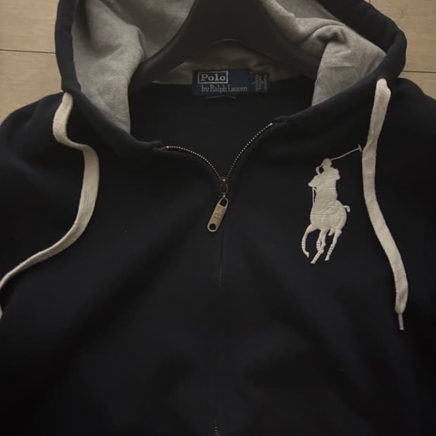 폴로 빅포니 후드집업 블랙