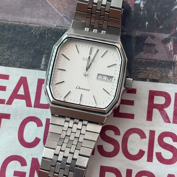Seiko 세이코 Chronos 옥타곤 쿼츠 Day-Date