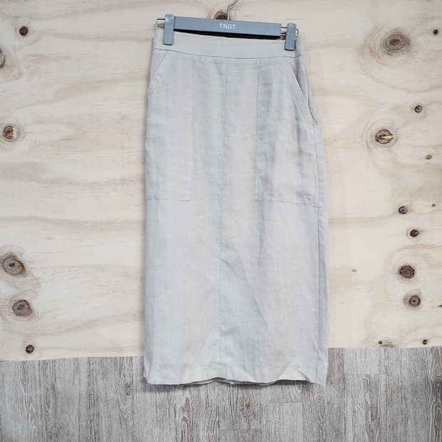 1107) 린넨 블렌드 롱 스커트