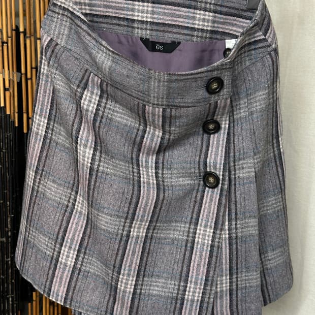 check mini lap skirt