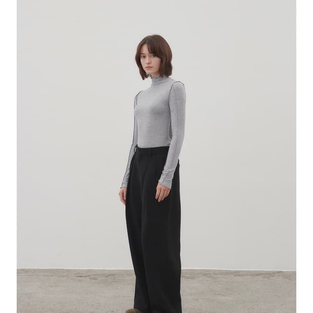 와이 이 wool slacks _Black