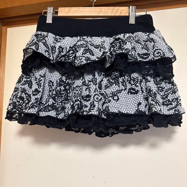 레이스 스커트 치마 오네갸루 고스로리 고딕 고스펑크