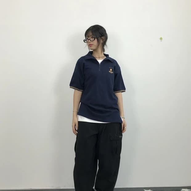 Suntory BOSS Logo Half Zip Polo