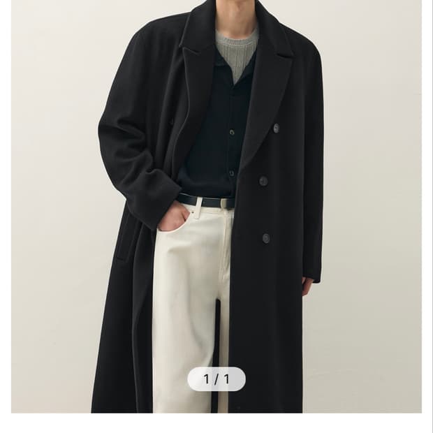드로우핏 캐시미어 로브 더블 코트 블랙 S사이즈