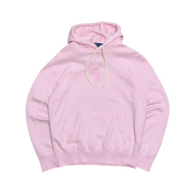 폴로 랄프로렌 딸기우유 색상 후드티 ( qr인증)