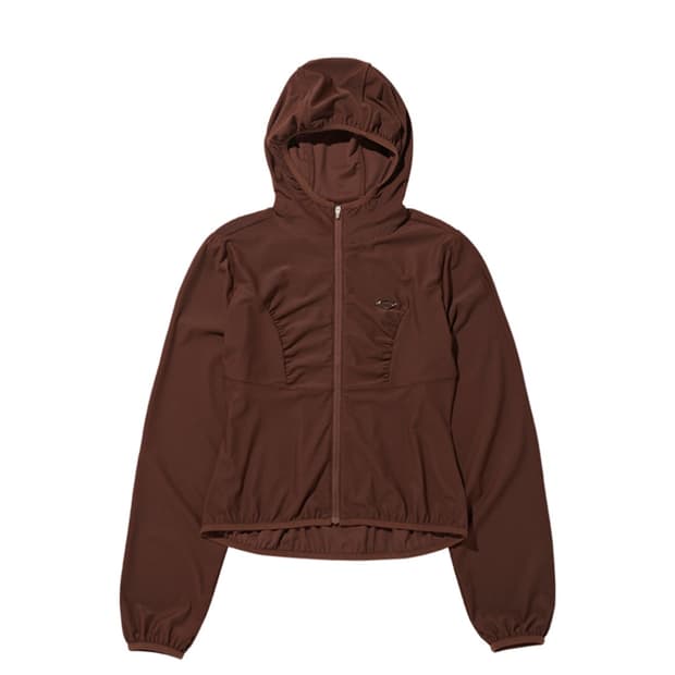 미스치프 후디드 와플 집업 브라운