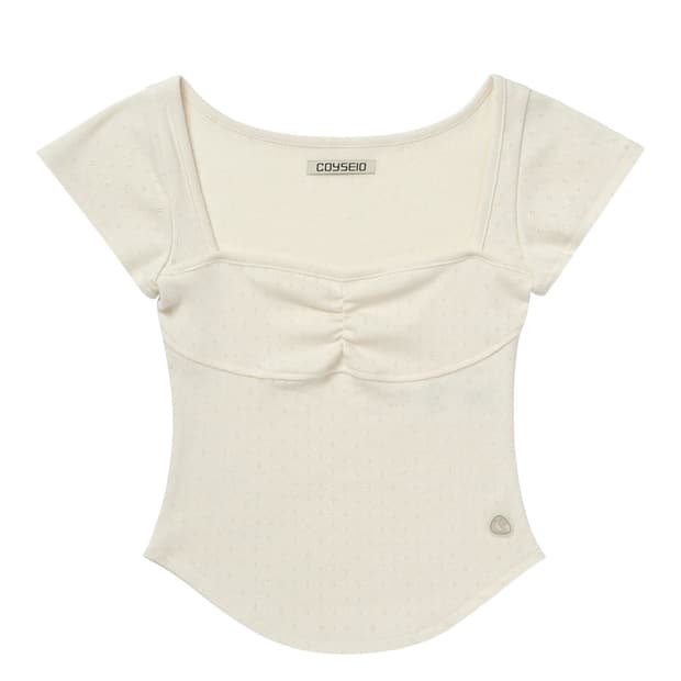 코이세이오 펀칭 셔링 탑 크림