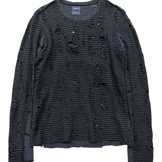 17fw 미하라 야스히로 디스트레스드 롱 슬리브 니트