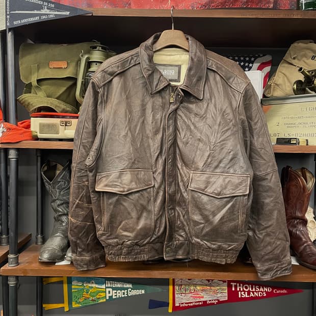 00s 윌슨 레더 미 공군 플라이트 리얼 레더 자켓