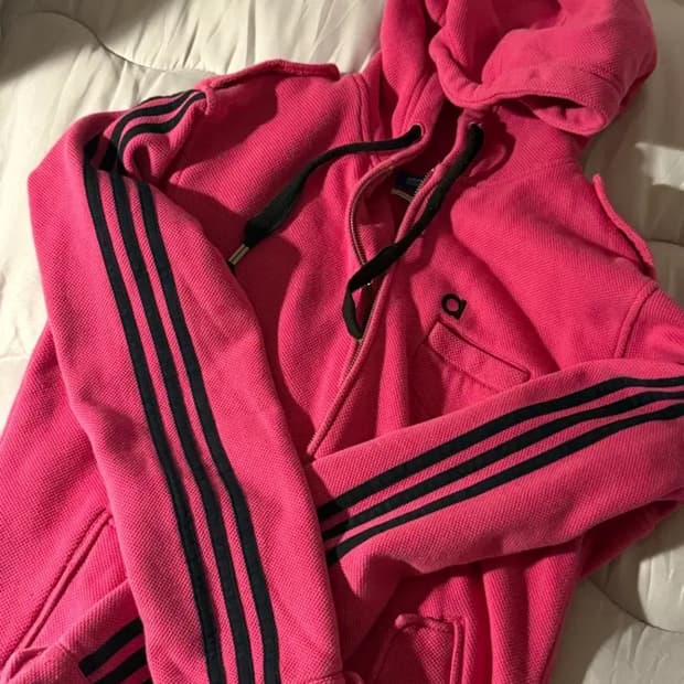 아디다스 핫핑크 후드집업