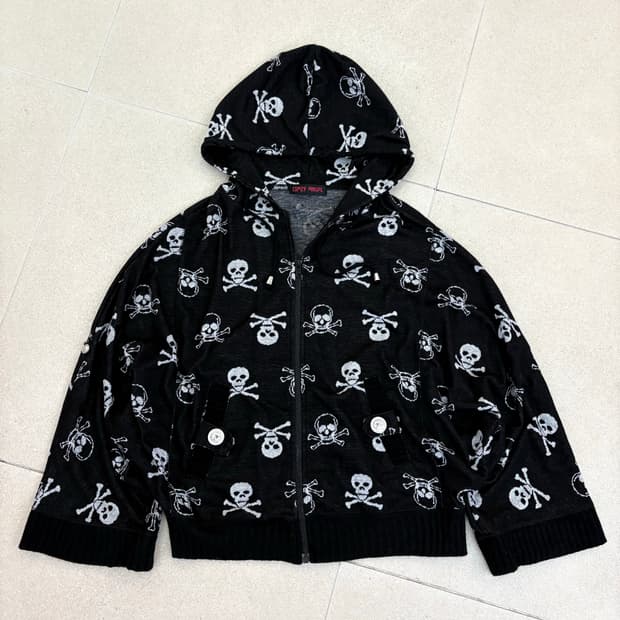 해골 오버핏 후드집업