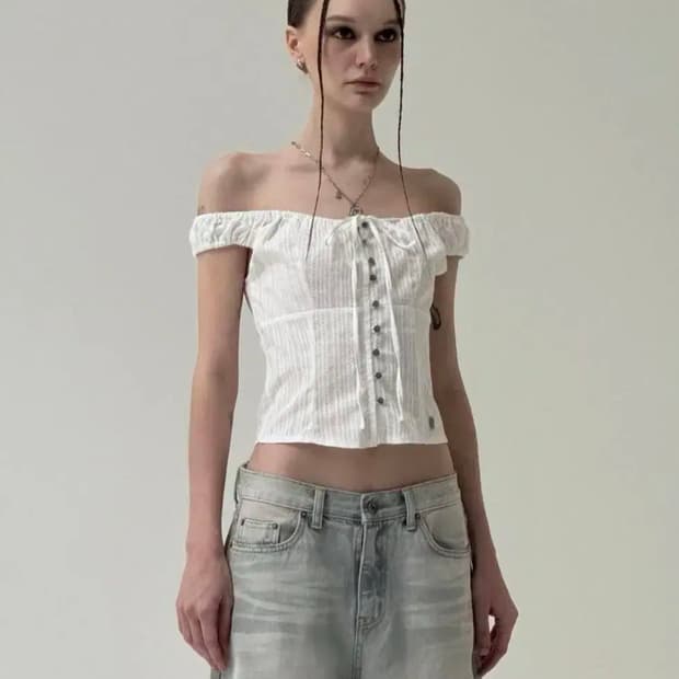 이네기 블라우스 Faye Strap Blouse (ivory)