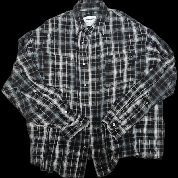 블랙 체크 셔츠