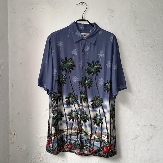 Campia moda 90s 하와이안 블루 셔츠