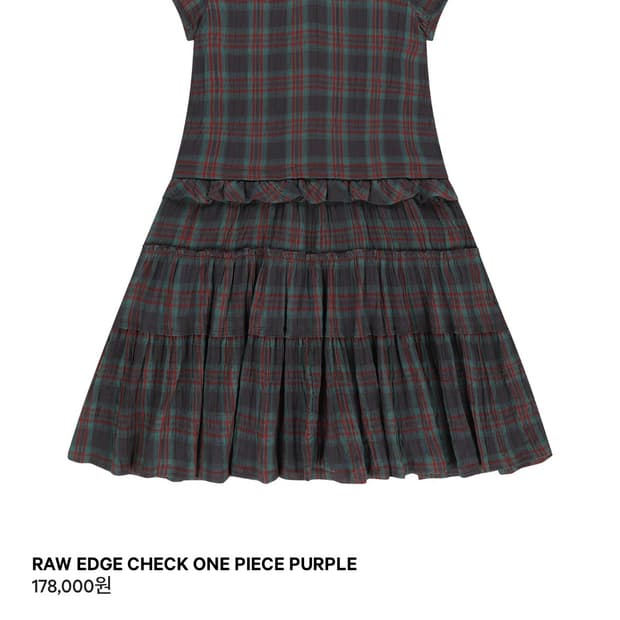COYSEIO Raw Edge Check One Piece Purple