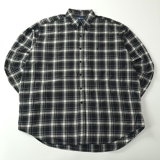 CK579 2XL 폴로 90s 홍콩판 모노 타탄체크 셔츠 남방
