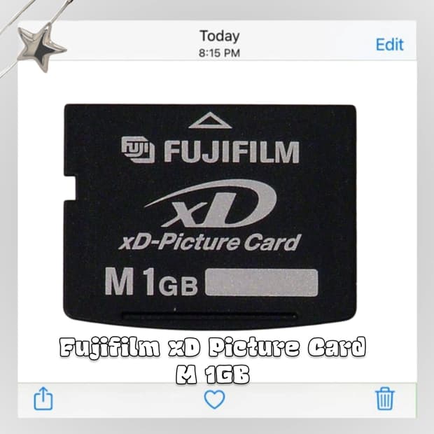 후지필름 XD 픽쳐 카드 빈티지 디카용 메모리카드 1GB