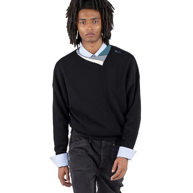 [52]키코 코스타디노브 25fw VIG 멀티 카라 니트/블랙