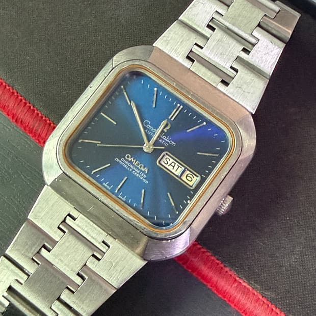 빈티지 오메가 컨스틸레이션 사각 워치