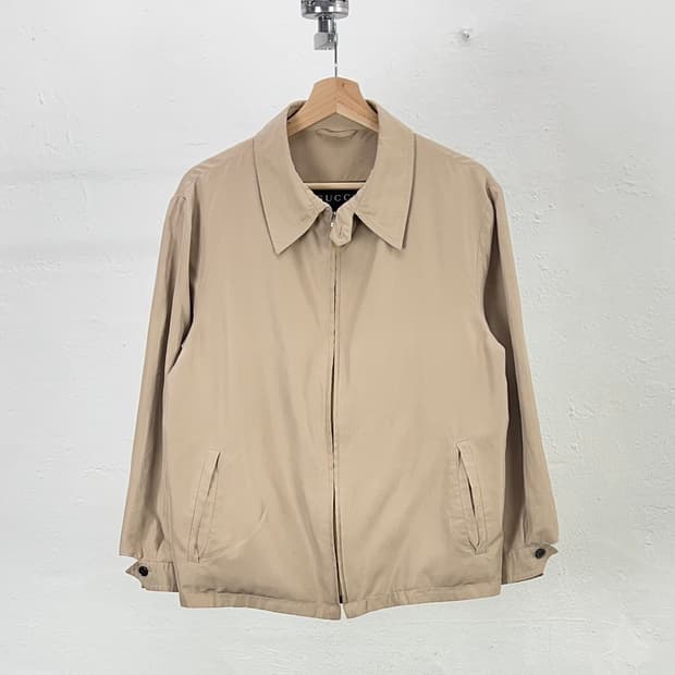 구찌 베이지 해링턴 플레인 블루종 자켓