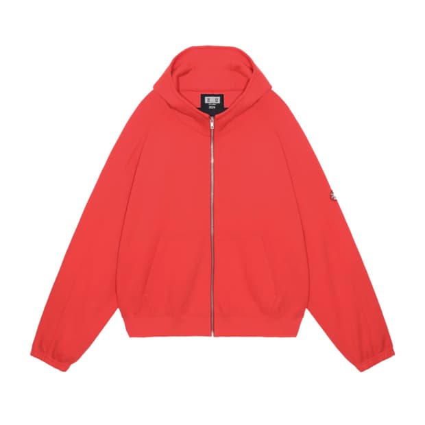 카브엠트 레드 니트 집업 자켓 후드집업