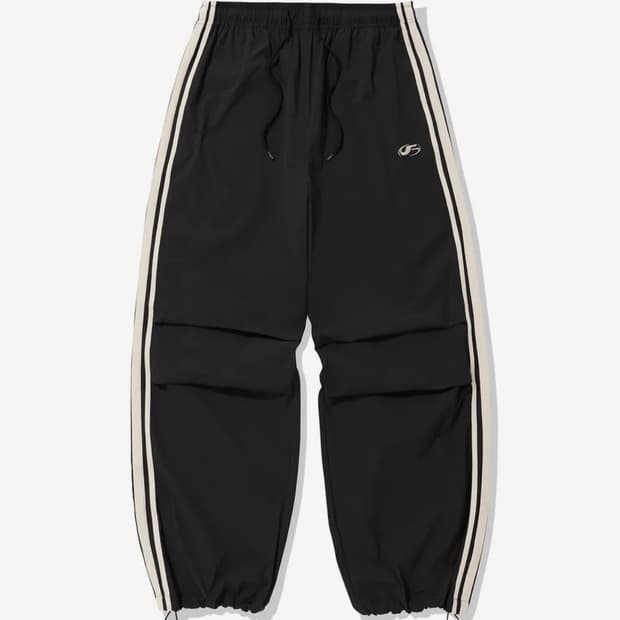 필루미네이트 나일론 투 턱 테이핑 팬츠-블랙