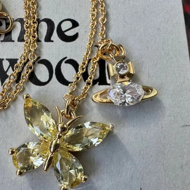 풀박스) 비비안웨스트우드 버터플라이 팬던트 목걸이